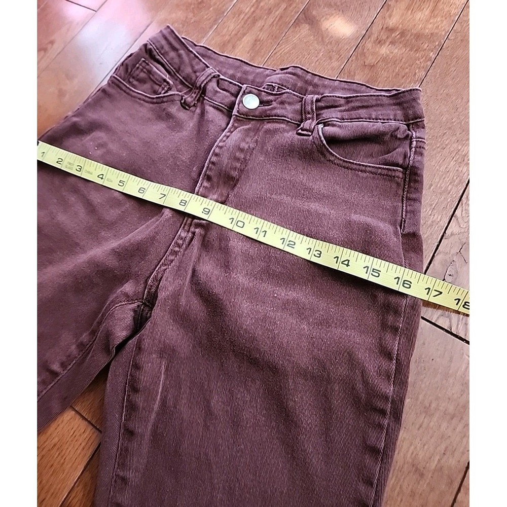 Flare Jeans Women Size 6 Brown High Waisted Retro Boho Fall Neutral Minimalist - Picture 5 of 7